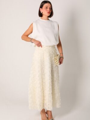 Jupe en fleurs blanc
