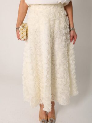 Jupe en fleurs blanc