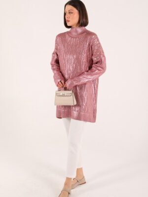Pull Rose à Paillettes